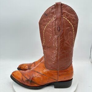 Villano Men Size Mex 28.5 US 10 Brown Colorblock Leather Pull On Western Boot